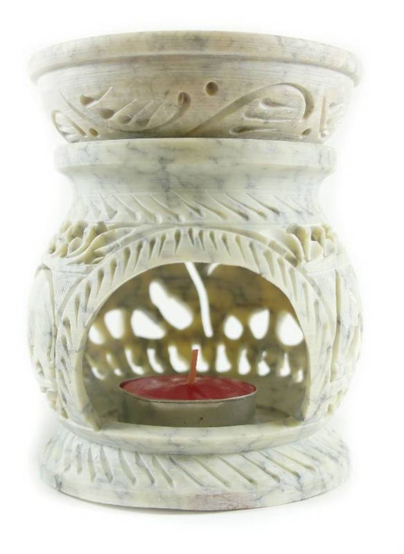 Handcarved stone oil burner diffuser candle ShopHomely 276019