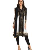 ira-soleil 2 pc set of Chiffon dupatta with black & white Polyester lycra anarkali kurta