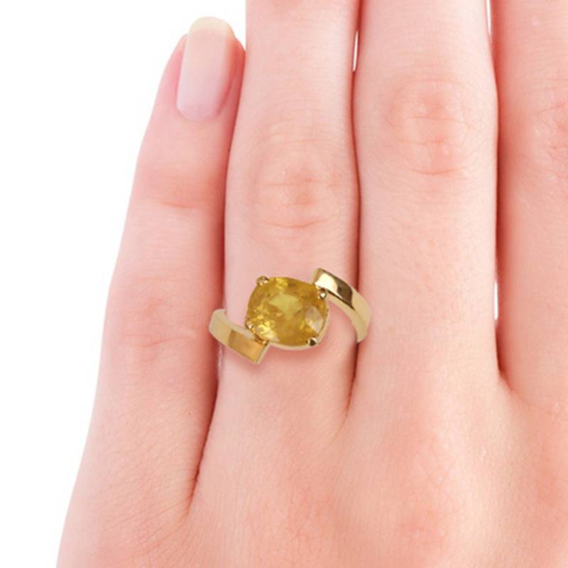 GII Certified Cts YELLOW SAPPHIRE (PUKHRAJ) Gemstone Ring