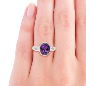 GII Certified 3.28 CTS AMETHYST(JAMBUMANI) GEMSTONE RING 4