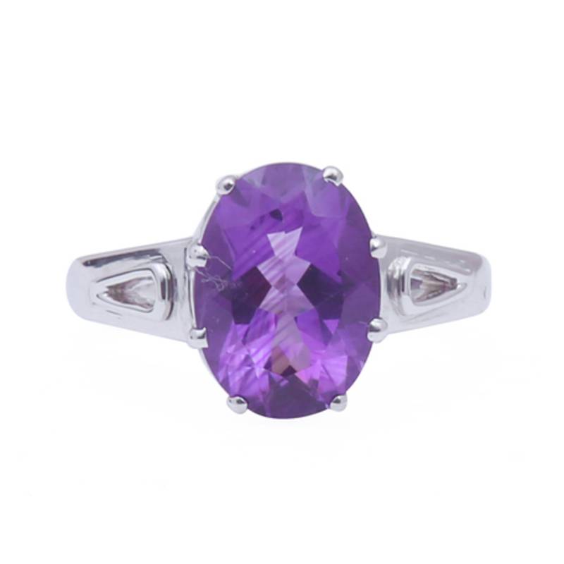 GII Certified 5.17 CTS AMETHYST(JAMBUMANI) GEMSTONE RING