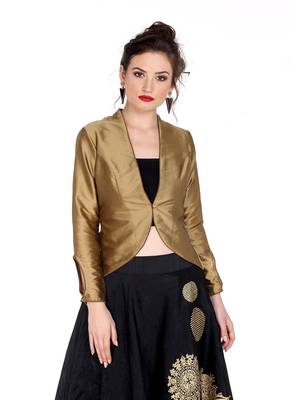 Ira soleil Gold made of poly taffeta peplum top 1