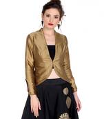 Ira soleil Gold made of poly taffeta peplum top