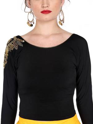 Ira soleil black embrodered pacth with made of polyester lycra short top 5