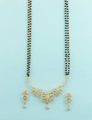 Clear CZ AD American Diamond Mangal Sutra Jewellery for Women - Orniza 3