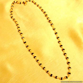 Black Crystal Gold Plated Necklace 1