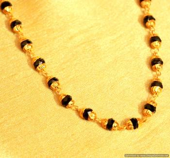 Black Crystal Gold Plated Necklace 2