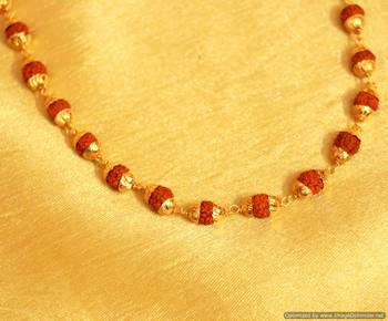 Rudraksh Gold Plated Fine Necklace 2