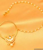 Kundan & Pearl Gold Look Chaand Nose Ring