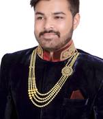 Traditional 4 Line  Dulha Mala Made With Stone And Pearl For Men