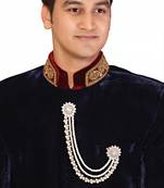 Excellent Dulha Pearl With Stone  Gold Finish Broch For Men