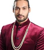 2 Line Pearl With Stone Dulha Mala For Mala