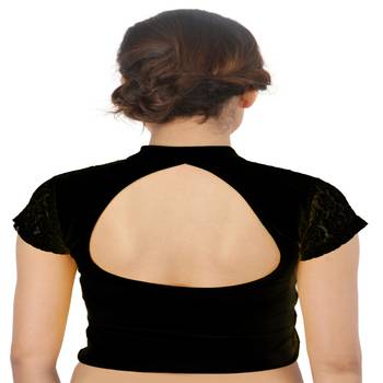 Black Cotton Lycra  stitched blouse 2