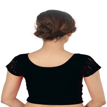Black Cotton Lycra  stitched blouse 2