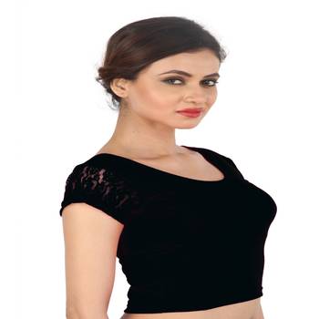 Black Cotton Lycra  stitched blouse 3