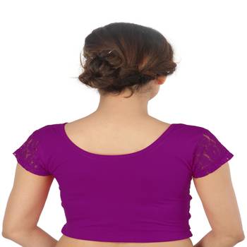 Magenta Cotton Lycra  stitched blouse 1