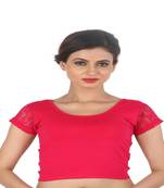 Pink Cotton Lycra  stitched blouse