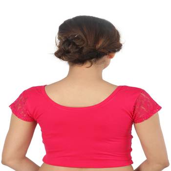 Pink Cotton Lycra  stitched blouse 2