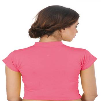 Light Pink Cotton Lycra  stitched blouse 2