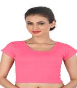 Light Pink Cotton Lycra  stitched blouse