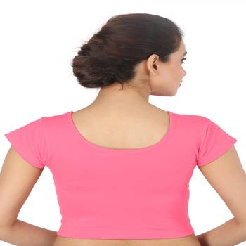 Light Pink Cotton Lycra  stitched blouse 2