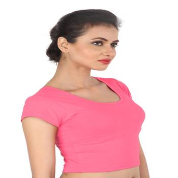 Light Pink Cotton Lycra  stitched blouse 3