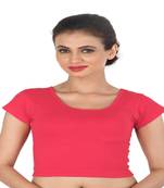 Pink Cotton Lycra  stitched blouse