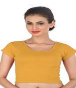 Beige Cotton Lycra  stitched blouse