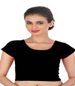 Black Cotton Lycra  stitched blouse