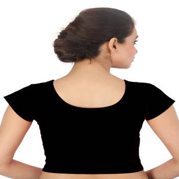 Black Cotton Lycra  stitched blouse 2
