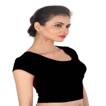 Black Cotton Lycra  stitched blouse 3