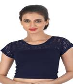 Nevy Blue Cotton Lycra  stitched blouse