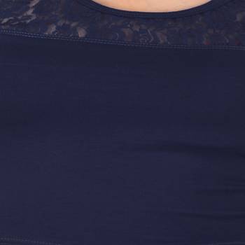 Nevy Blue Cotton Lycra  stitched blouse 4