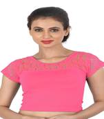 Light Pink Cotton Lycra  stitched blouse