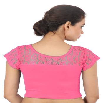 Light Pink Cotton Lycra  stitched blouse 2
