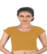 Beige Cotton Lycra  stitched blouse