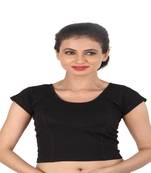 Black Cotton Lycra  stitched blouse