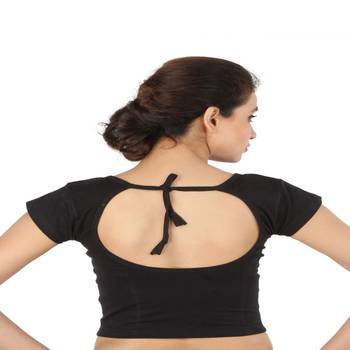 Black Cotton Lycra  stitched blouse 2