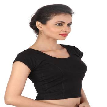 Black Cotton Lycra  stitched blouse 3