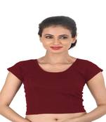 Maroon Cotton Lycra  stitched blouse