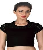 Black Cotton Lycra  stitched blouse