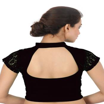 Black Cotton Lycra  stitched blouse 2