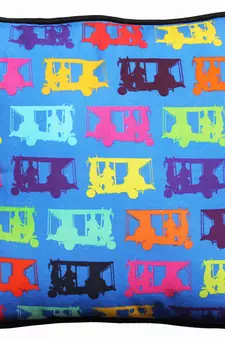 Multicolor Taxi's Cushion Cover