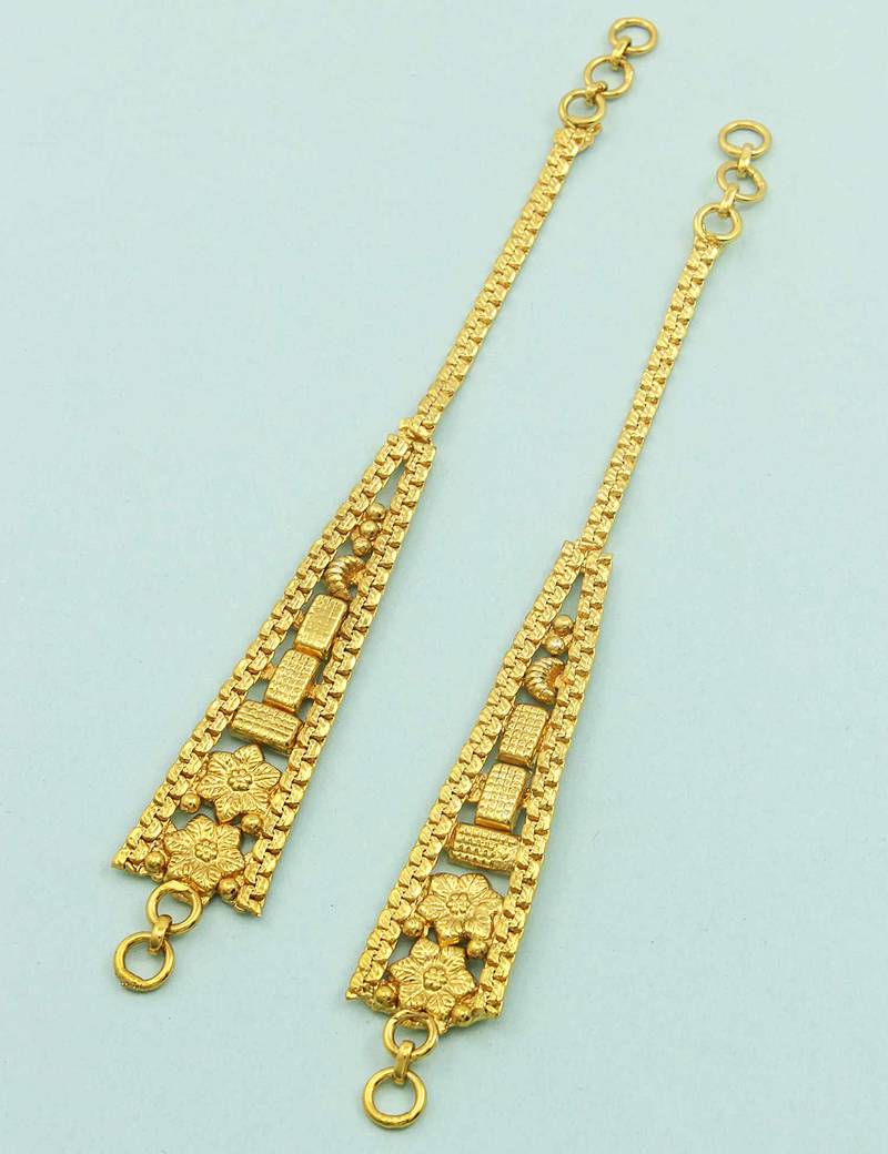 Golden traditional ear chain jewellery for women Orniza 2076390