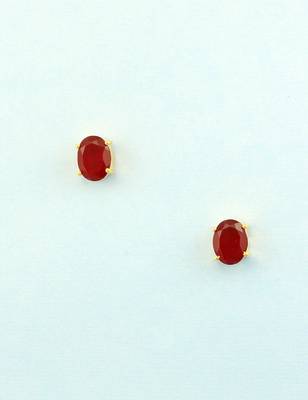Ruby red cz ad american diamond stud earrings jewellery for women 1
