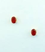 Ruby red cz ad american diamond stud earrings jewellery for women