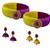 Handcrafted  Yellow and Magenta  Silk Thread bangles with Earrings