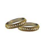 Golden Stone Stud Brass Bangle