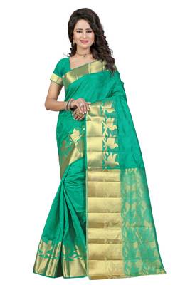 Rama woven banarasi silk saree with blouse 1