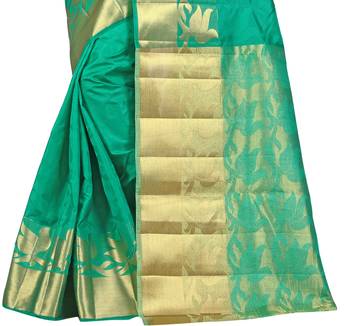 Rama woven banarasi silk saree with blouse 4